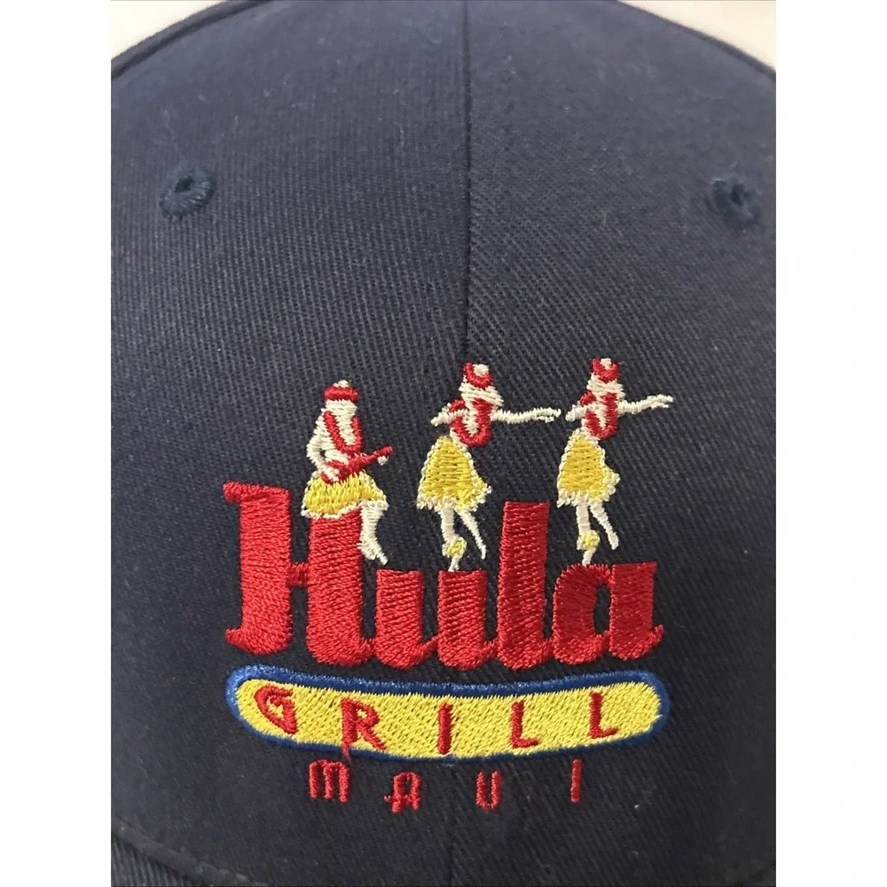Hula Girl Grill Blue Baseball Cap Hat Flex-fit